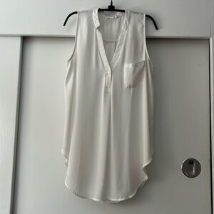 Flowy semi sheer sleeveless white blouse